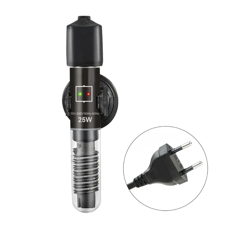 Aquecedor De Tubo De Quartzo Com Ventosa Copo De Explosão Temperatura Mais Quente Tanque De Peixe Tartaruga Submersível Auto Termômetro