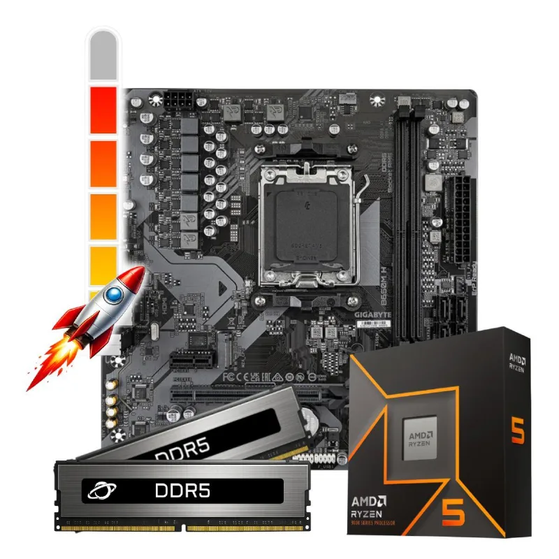 Kit Upgrade Processador Amd Ryzen 5 9600x Placa Mãe B650mh Memória 32gb Ddr5