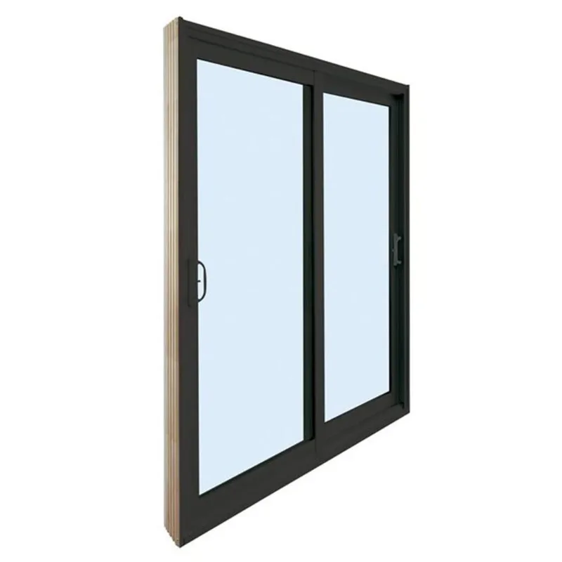 Dusco Doors 6-ft Vinyl Double Sliding Patio Door with Low-E Tempered Glass and Screen - 7 1/4-in Jamb - Black