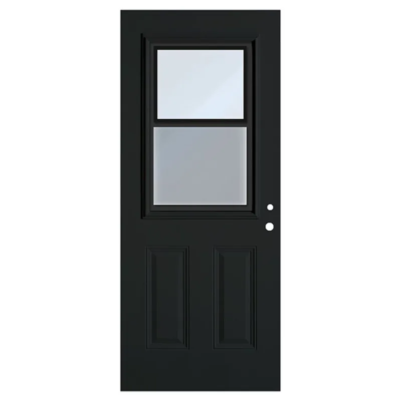 Dusco Doors Black Steel Entry Door ventlite and Lefthand - 34 x 80 x 7-1/4-in