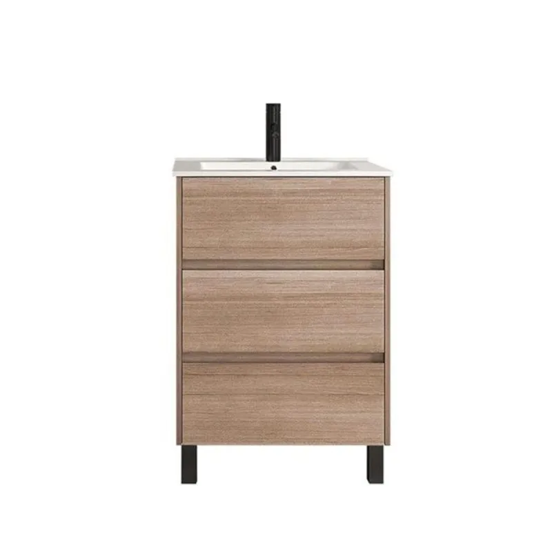 Jade Bath Vanessa Bathroom Vanity with Top 24-in Oak Black - Light Oak