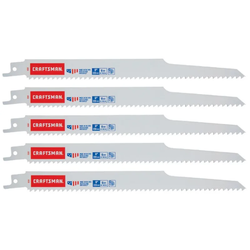 CRAFTSMAN Bi-Metal Reciprocating Saw Blade - 9-in L - 56 TPI - 5 Per Pack