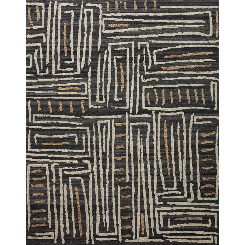 Naomi NAO-05 Charcoal / Natural Area Rug 2' W X 3' L Rectangle