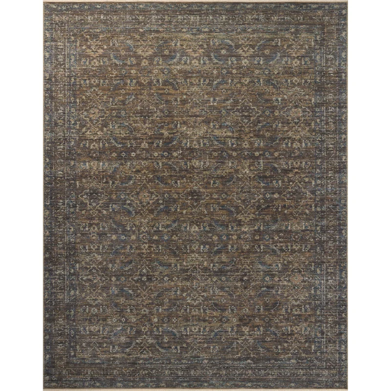 Heritage HER-14 Lagoon / Tobacco Area Rug 1'-6" W X 1'-6" L Sample Swatch