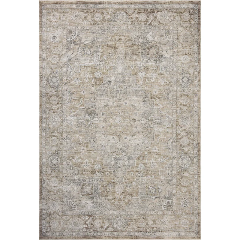 Tabitha TAI-01 Khaki / Slate Area Rug 2'-7" W X 10' L Runner