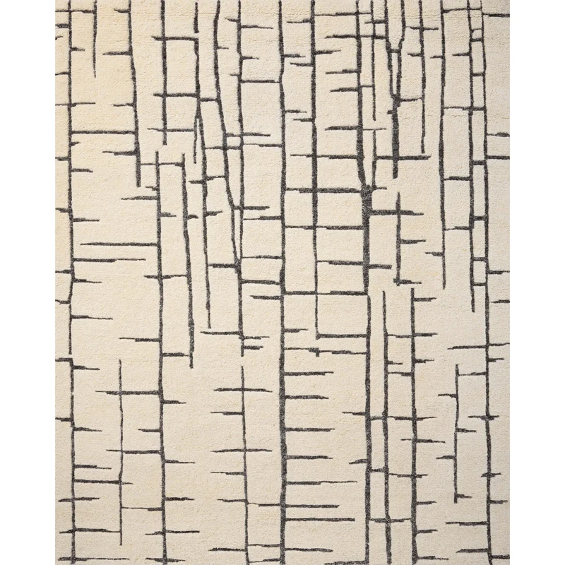 Octavia OTC-02 Ivory / Charcoal Area Rug 1'-6" W X 1'-6" L Sample Swatch