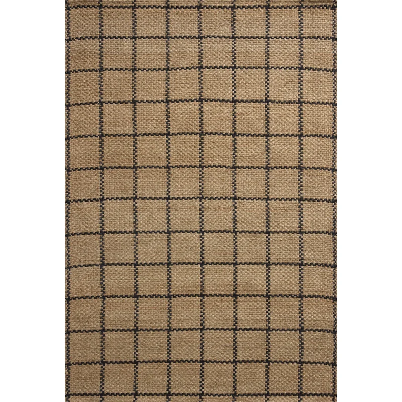 Fletcher FLE-01 Natural / Black Area Rug 1'-6" W X 1'-6" L Sample Swatch