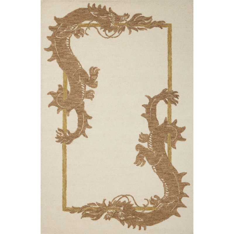 Romi RMI-01 Ivory / Spice Area Rug 7'-9" W X 9'-9" L Rectangle