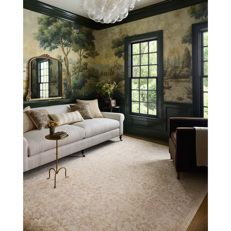 Palma PLM-01 Ivory / Sand Area Rug 6'-3" W X 9'-6" L Rectangle
