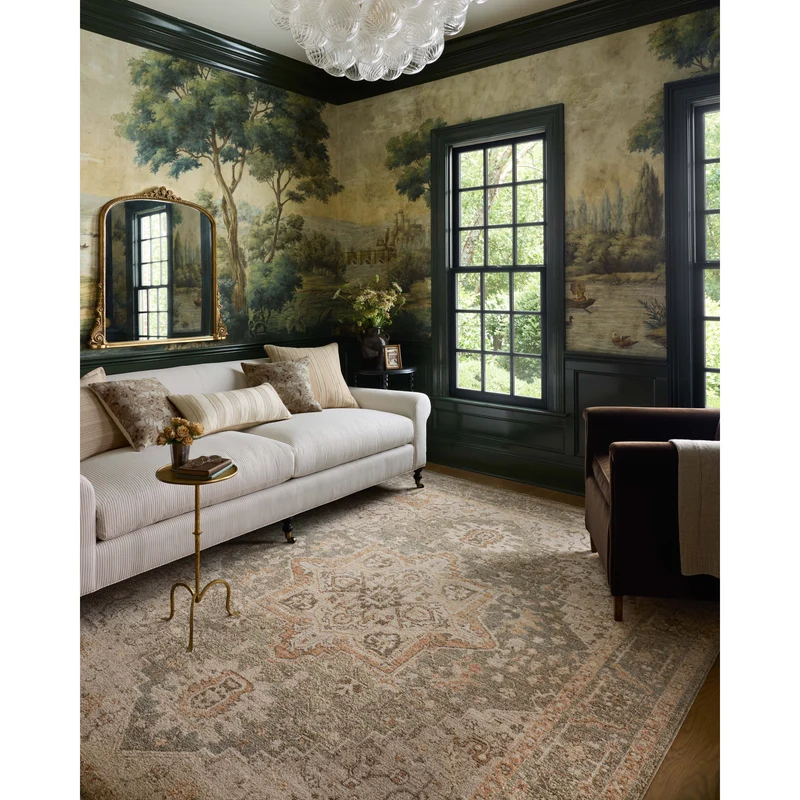 Palma PLM-08 Olive / Spice Area Rug 5'-3" W X 7'-6" L Rectangle