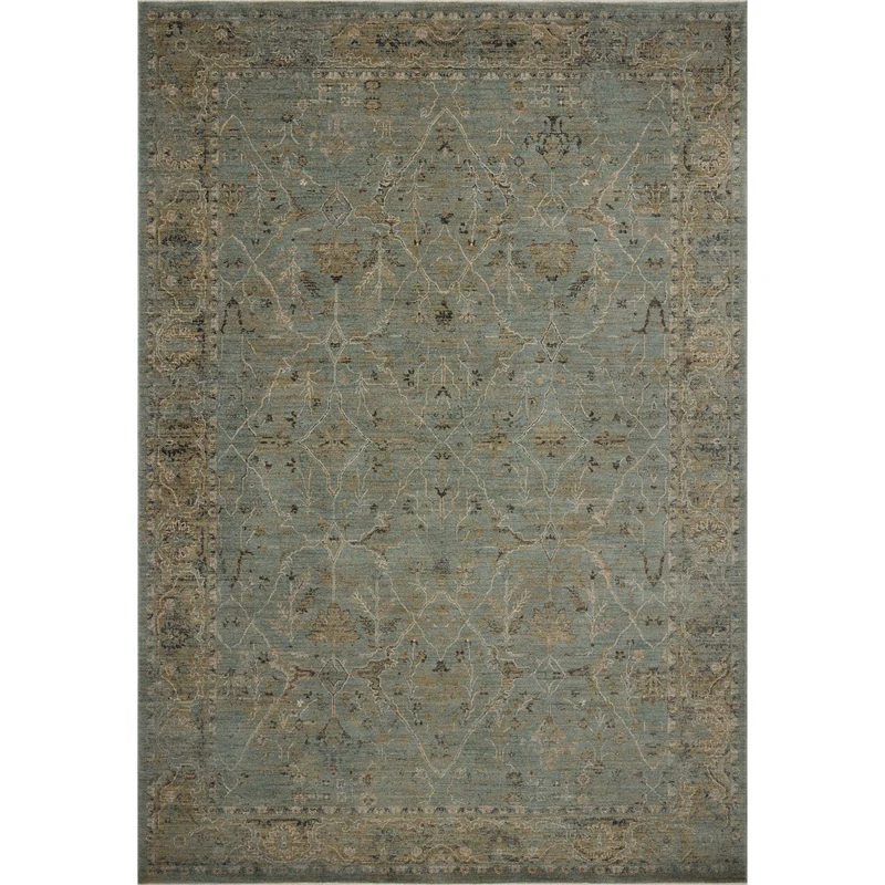 Briar BRR-02 Aqua / Olive Area Rug 2'-6" W X 4' L Rectangle