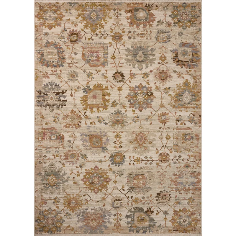 Reign REN-03 Ivory / Multi Area Rug 3' W X 4'-7" L Rectangle