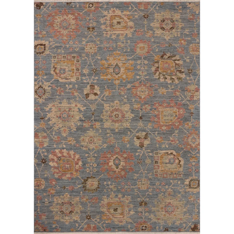 Reign REN-09 Denim / Multi Area Rug 6' W X 9' L Rectangle
