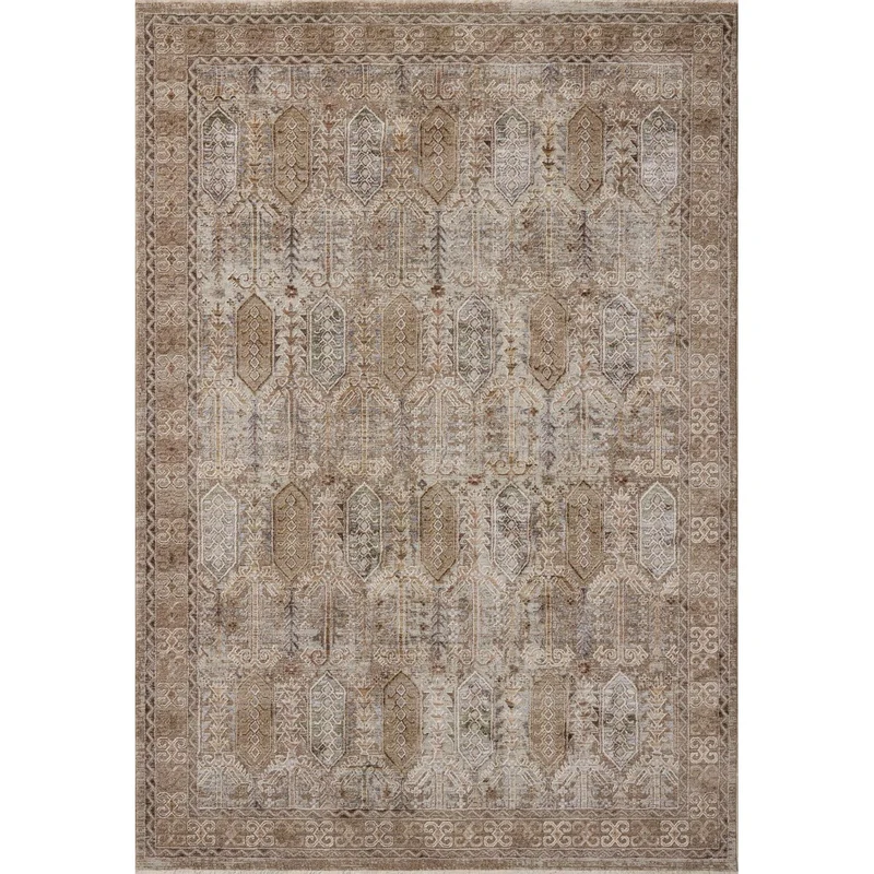 Loloi Aylin Taupe/Multi Power Loomed Rug 2ft 6in x 7ft 6in
