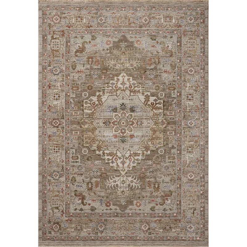 Loloi Aylin Mushroom/Fiesta Power Loomed Rug 5ft round
