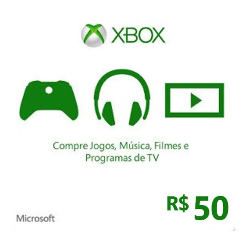 Cartao XBOX Live R$ 50,00