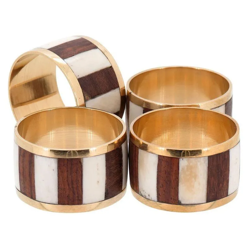 Chinue Anel Guardanapo 3X5X5Cm Metal Dourado 4Pç
