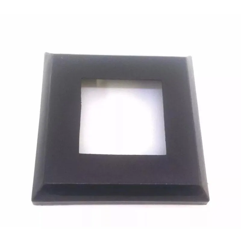 Canopla Nylon Corrimão Quadrada Preta 5 Peças 50X50Mm