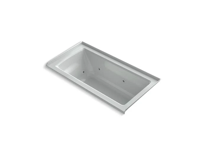Kohler - Archer 60 X 30 Inch Alcove Whirlpool Bath, Right Drain Ice Grey