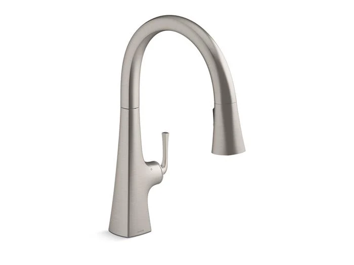 Kohler - Graze Touchless Pull-Down Kitchen Faucet With Response Vibrant Stainless Steel