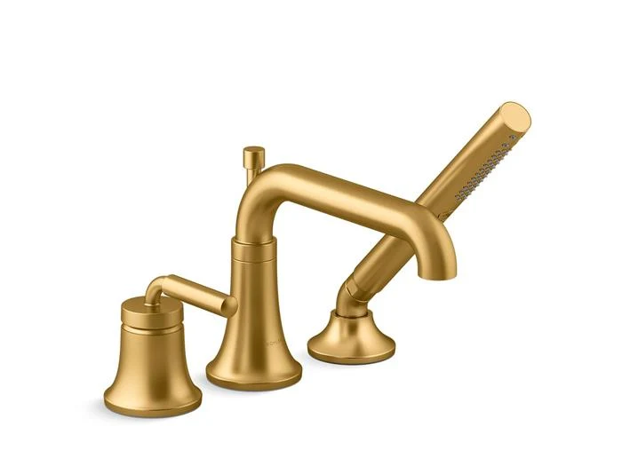Kohler - Tone Deck-Mount Bath Faucet With Handshower Vibrant Brushed Moderne Brass