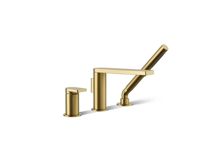 Kohler - Composed Deck-Mount Bath Faucet With Handshower Vibrant Brushed Moderne Brass