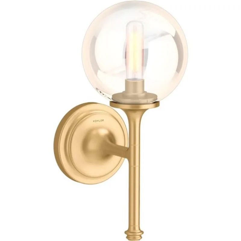 KOHLER Bellera 6-in W 1-Light Brushed Brass Modern Wall Sconce