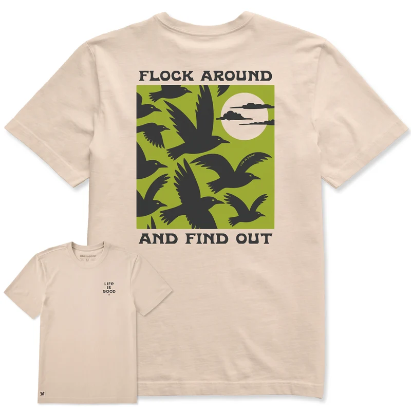 Men's Flock Around Crows Short Sleeve Crusher Tee Birch White / XXXL / Crusher