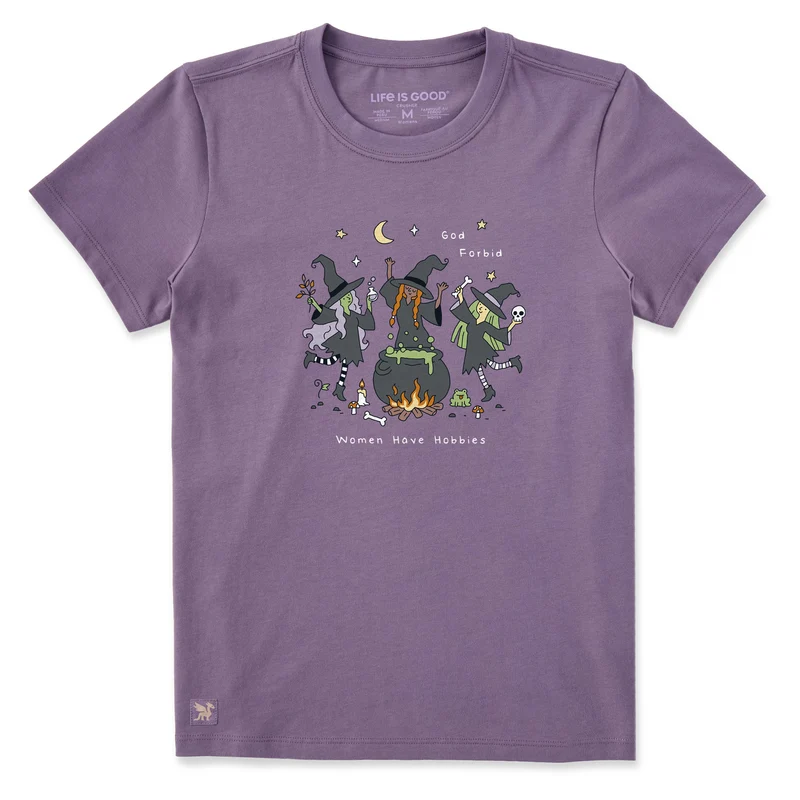 Women's God Forbid Witchy Women Have Hobbies Short Sleeve Crusher Tee Dusk Purple / XS / Crusher