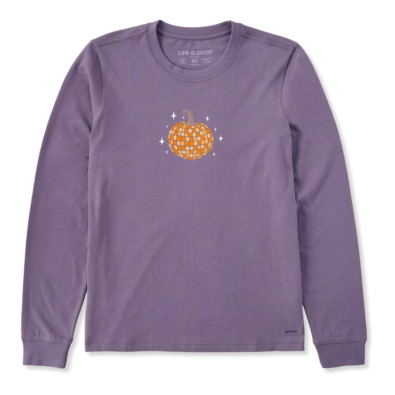 Women's Disco Pumpkin Long Sleeve Crusher Tee Dusk Purple / XXL / Crusher