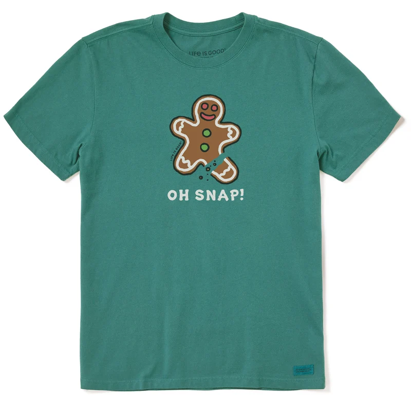 Men's Oh Snap Gingerbread Short Sleeve Crusher Tee Spruce Green / XL / Crusher