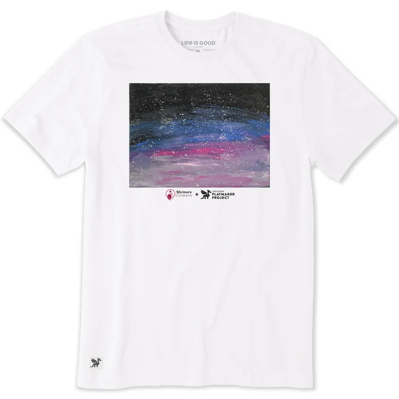 Men's Northern Lights Galaxy Short Sleeve Crusher Tee Cloud White / L / Crusher