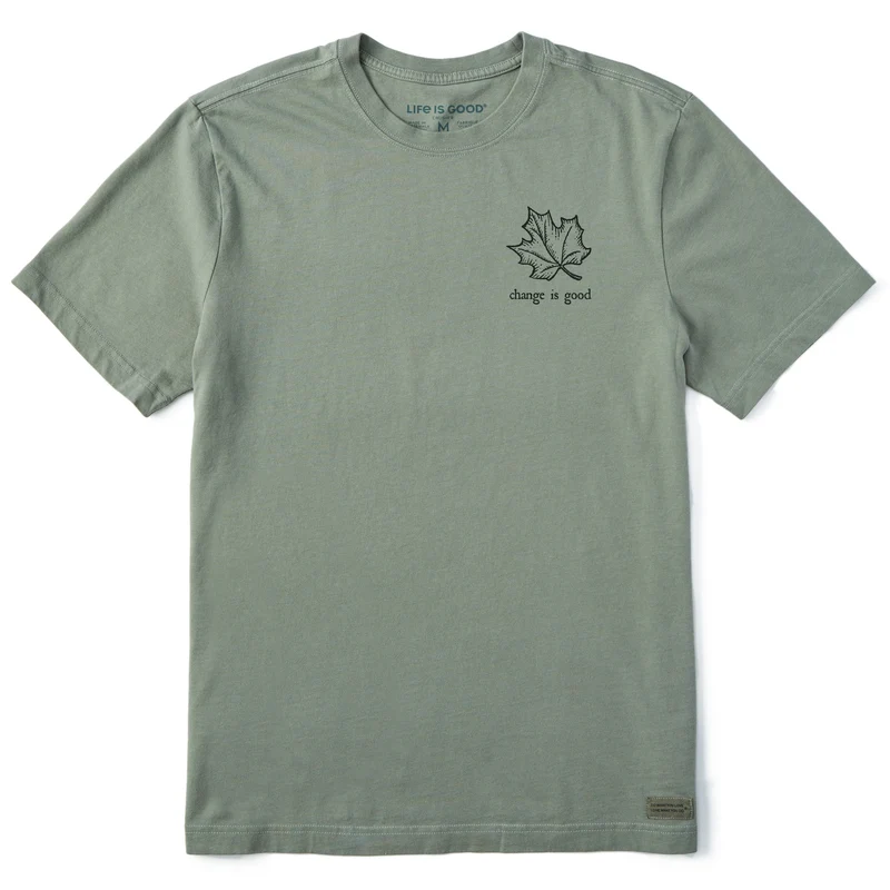Men's Change is Good Leaf Short Sleeve Tee Moss Green / XXL / Crusher-Lite