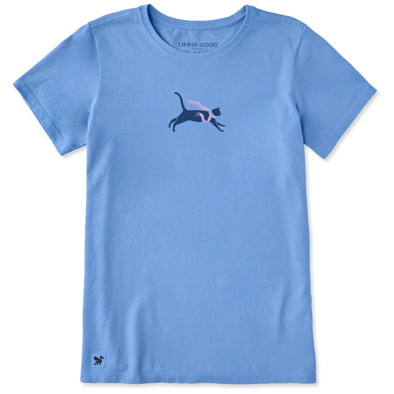 Women's Cozy Kitty Short Sleeve Crusher Tee Cornflower Blue / XS / Crusher