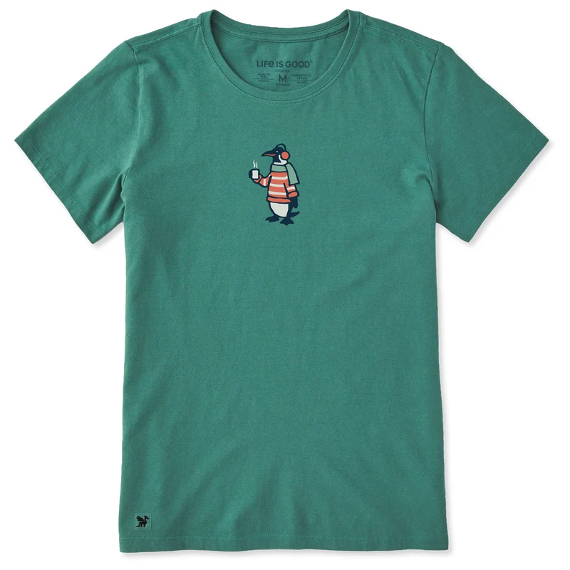 Women's Cozy Penguin Short Sleeve Crusher Tee Spruce Green / XL / Crusher