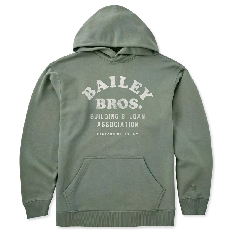 Men's Bailey Bros. Building & Loan Assoc. Arch Good Vibes Hoodie Moss Green / XXL / Midweight Fleece