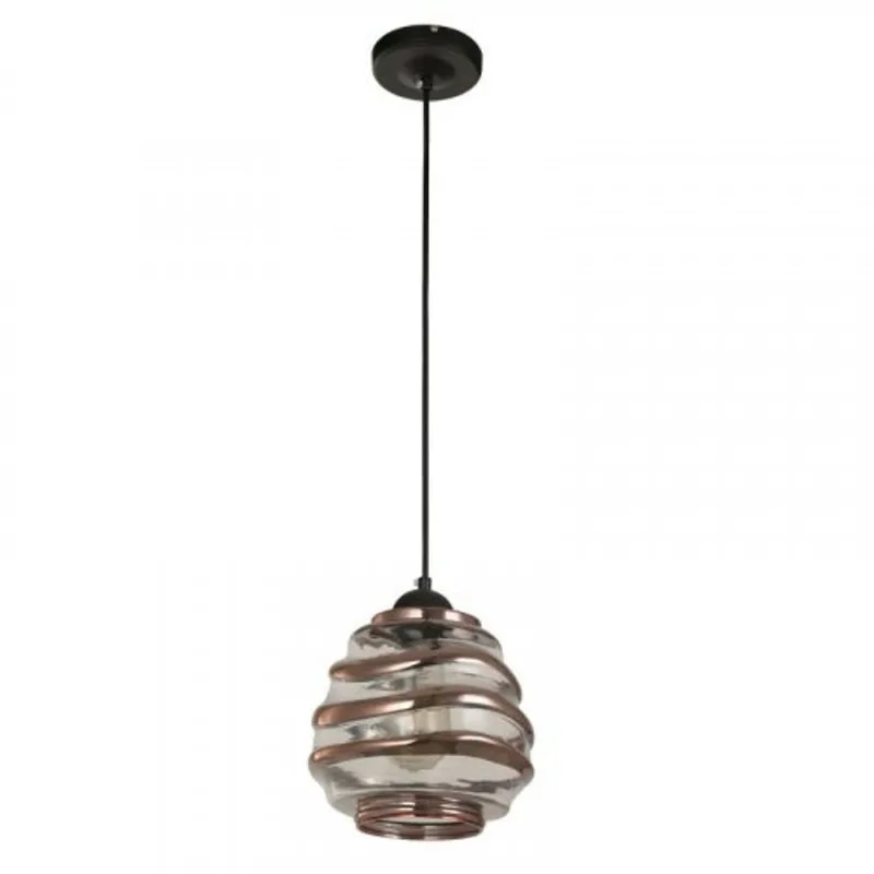Lámpara Colgar Vidrio Bronce 1 Luz E27 40W