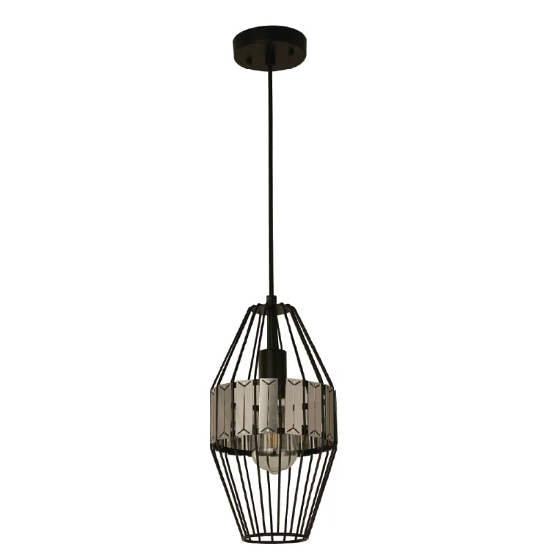 Lámpara Chapa Colgante Negro 1L E27 40W