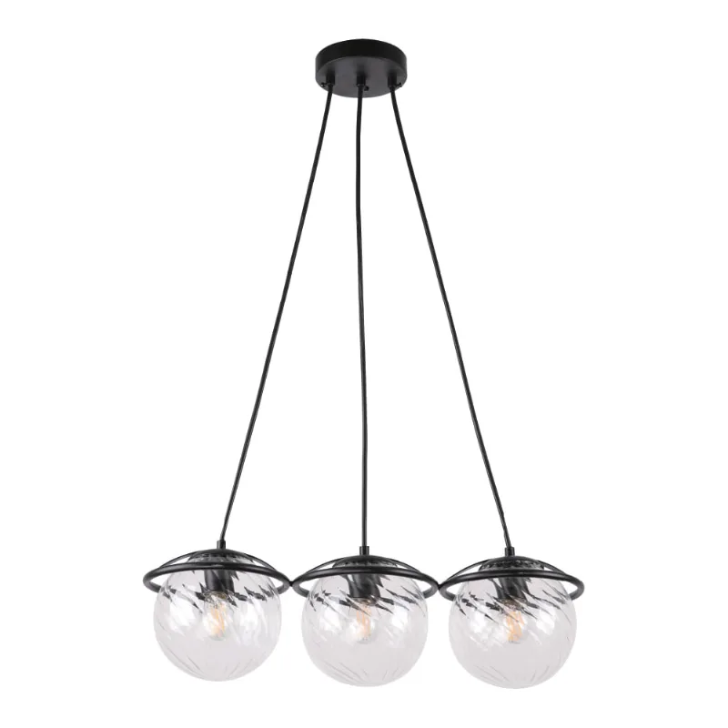Lámpara Colgante Chapa Negro 3L E27 40W