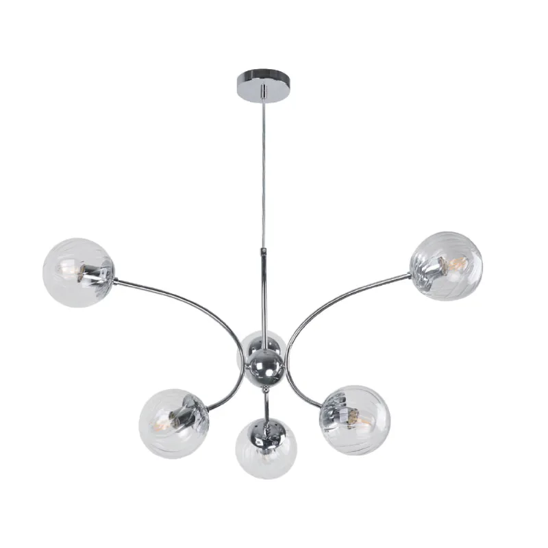 Lámpara Colgante Cromo 6L E27 60W