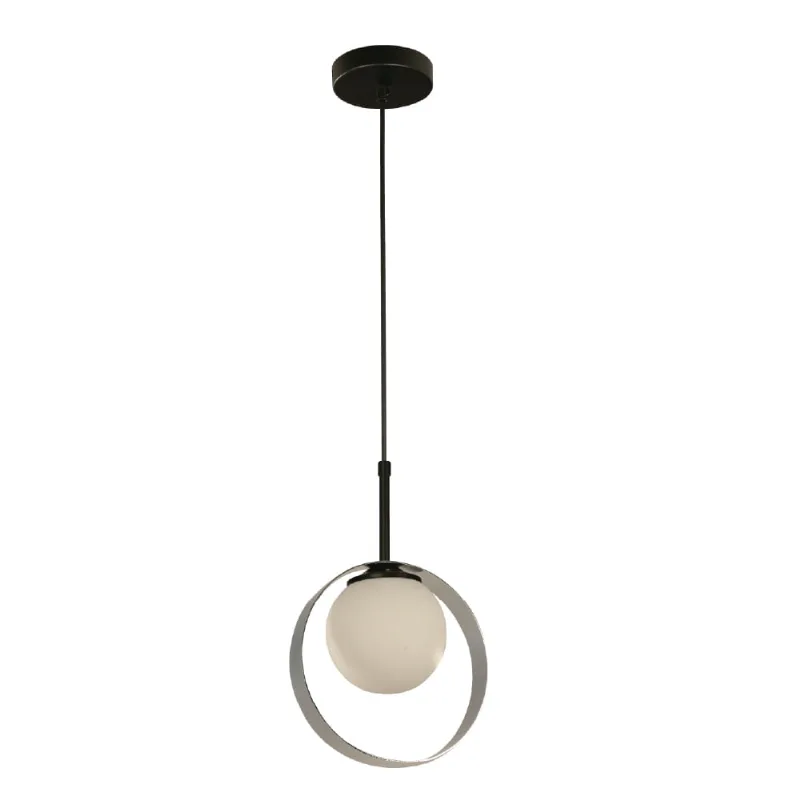 Lámpara Colgante Negro+Cromo 1L E27 40W
