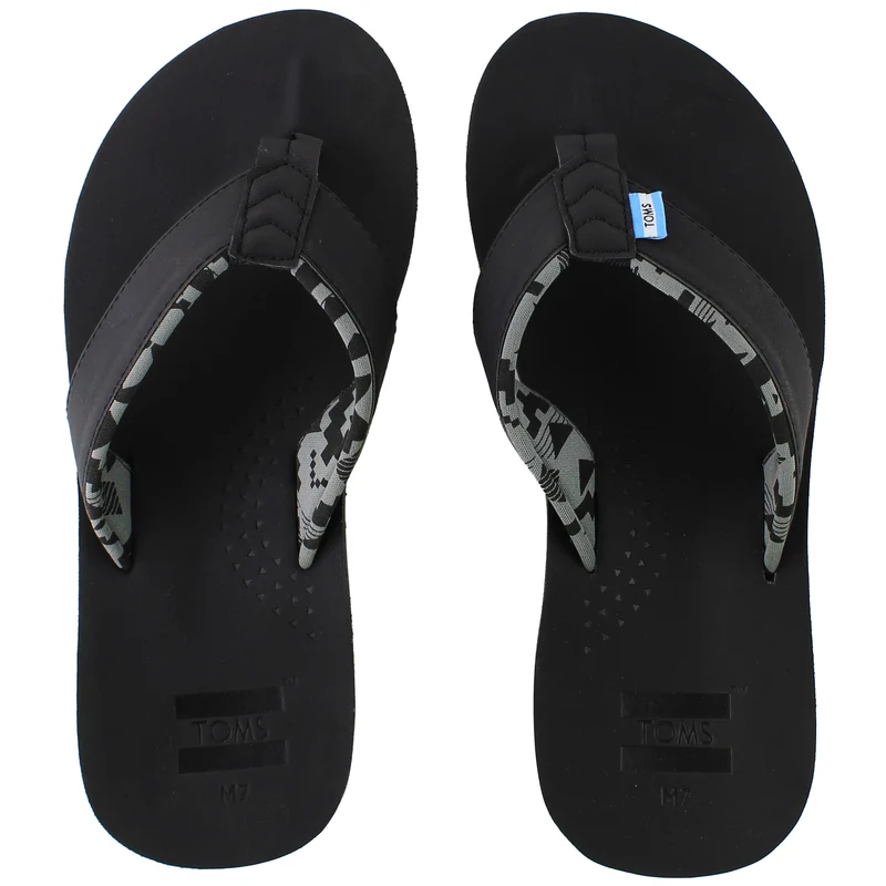 Toms Carilo Mens Black Flip-Flops 6