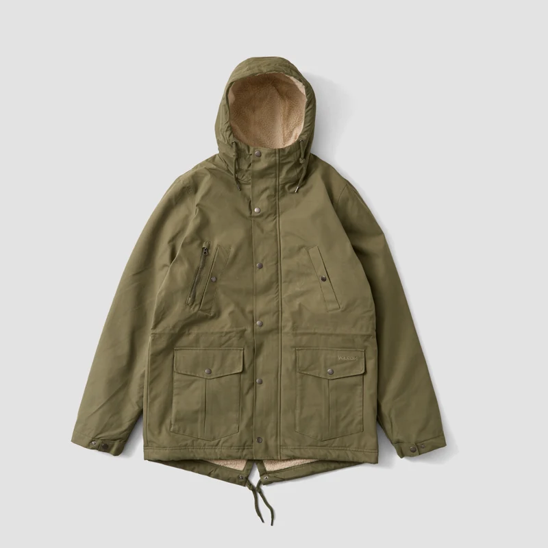 Volcom Walk On What 5K Parka Jacket Army Green Combo Large / Army Green Combo