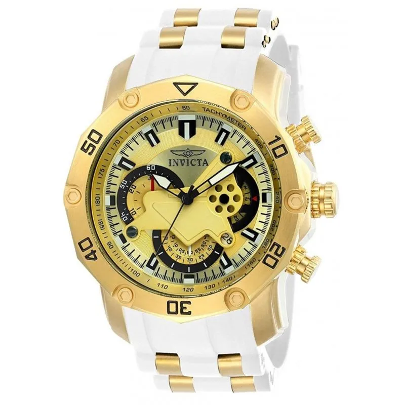 Relógio Masc INVICTA Original Pro Diver Quartz (23424) Branco Prova D'Água