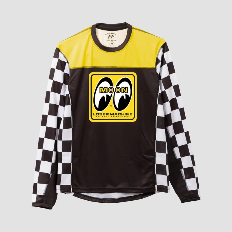 Loser Machine X Mooneyes Yokohama Longsleeve Jersey T-Shirt Black/Yellow Large / Black/Yellow