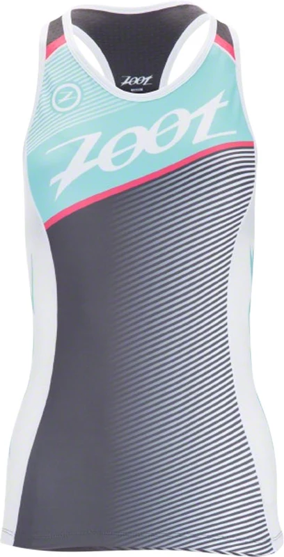 Zoot Tri Team Racerback Women's Triathlon Top Aquamarine/Passion Fruit LG