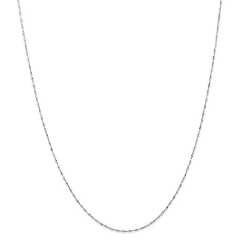 14k Wg 1mm Corrente De Singapura (carded)