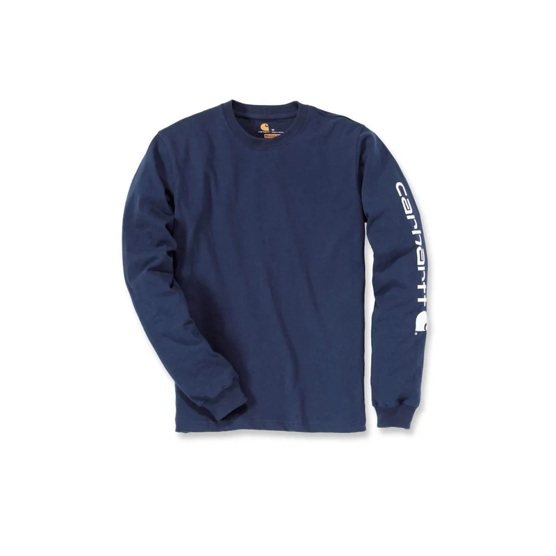 Carhartt Heavyweight Relaxed Fit Long-Sleeve Logo T-Shirt EK231 Navy / XL