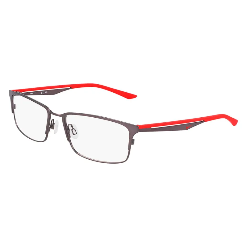 Armação De Óculos Nike 4315 076 - Cinza 55 - Cinza - Masculino - 55 - Retangular - Metal