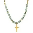 KC Gifts Cross Necklace - Green & Gold